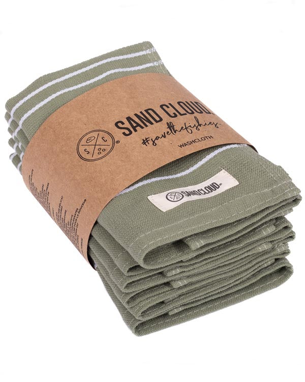 Classic Bath Washcloth Bundle- 6 Pack – Hedge Green