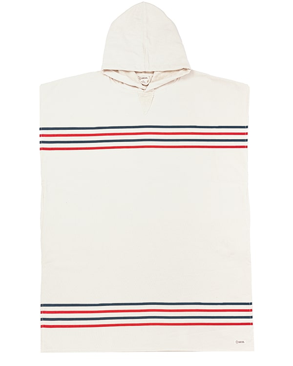 Border Classic Stripe Poncho – Red / Navy