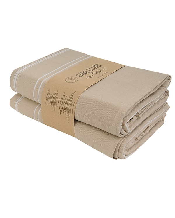 Classic Fringeless XL Bath Bundle – Sand – 2 Pack