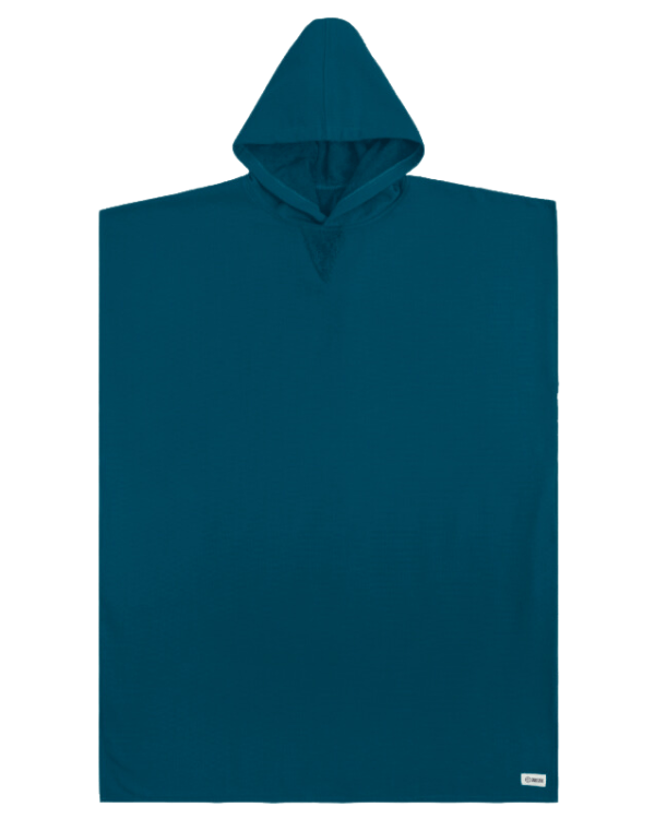 Terra Hooded Poncho – Teal Blue